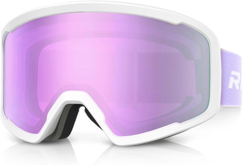 RIOROO Ski/Snowboard Goggles for Men Women, OTG Snow Goggles Anti Fog 100% UV Protection Snowboarding Goggles - Image 1